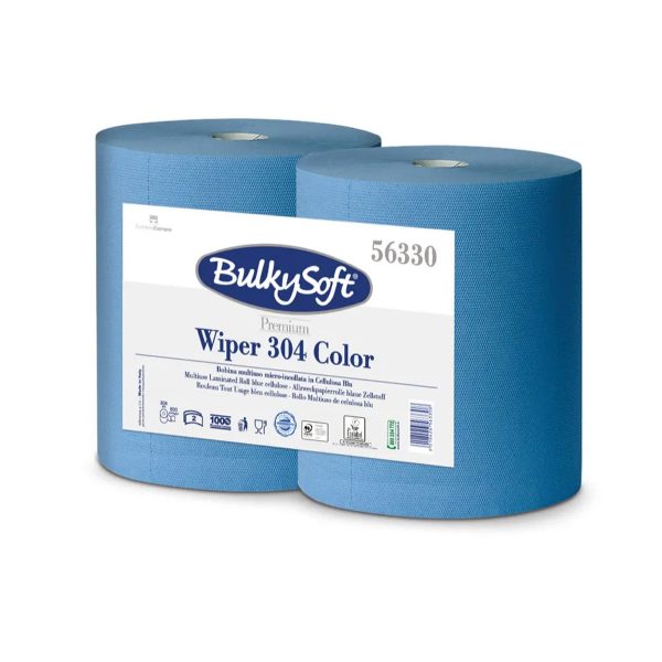 BulkySoft Industritørk papir Blå – 304 Premium - 2 lag - Krt a 2 rl