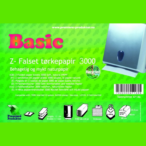 Basic - Multifold Z-Falset 3000 – 1 lag - *krt a 3000 ark