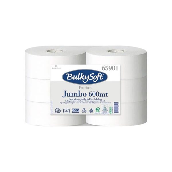 Toalettpapir BulkySoft Jumbo 600 – Premium. 1-lag *krt a 6 rl.