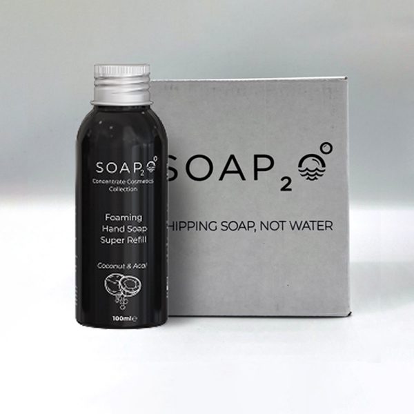 SOAP2O Foaming Hand Soap - Pk á 4 stk 100ml flasker (16 L skumsåpe)